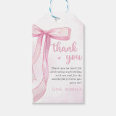 ガールピンクボウ1st誕生日パーティー ギフトタグ (正面)