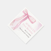 ガールピンクボウ1st誕生日パーティー スタンダードカクテルナプキン (角)