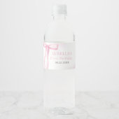 ガールピンクボウ1st誕生日パーティー ペットボトルラベル (正面)