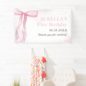 ガールピンクボウ1st誕生日パーティー 横断幕 (インサイチュ)