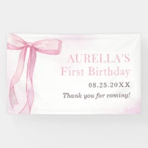 ガールピンクボウ1st誕生日パーティー