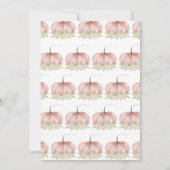 ガールピンクミニマリストカボチャ赤ちゃんシャワー 招待状 (裏面)