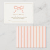 ガールピンクリボンエレガントミニマリストおむつラッフル エンクロージャーカード (正面/裏面)