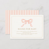 ガールピンクリボンエレガントミニマリストベビー エンクロージャーカード