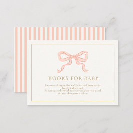 ガールピンクリボンエレガントミニマリストベビー エンクロージャーカード