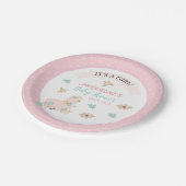 ガールピンクリラマフローラベビーシャワー ペーパープレート (アングル)