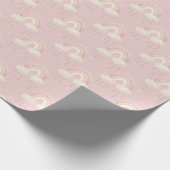 ガールピンクレインボー子供の誕生日 ラッピングペーパー (角)