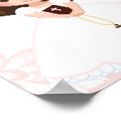 ガールピンクレースフローラファーストコミュニオンウェルカムサイン ポスター (角)