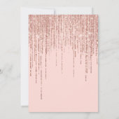 ガールピンクローズ金ゴールドグリッターフリンジベビーシャワー 招待状 (裏面)