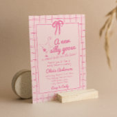 ガールピンク描グースリ間抜けボン赤ちゃんシャワー 招待状