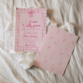 ガールピンク描グースリ間抜けボン赤ちゃんシャワー 招待状