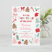 ガールピンク最高のククリスマス誕生日 招待状 (スタンド正面)