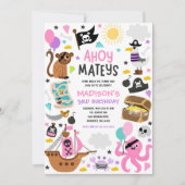 ガールピンク海賊船トレジャーパーティー 招待状 (正面)