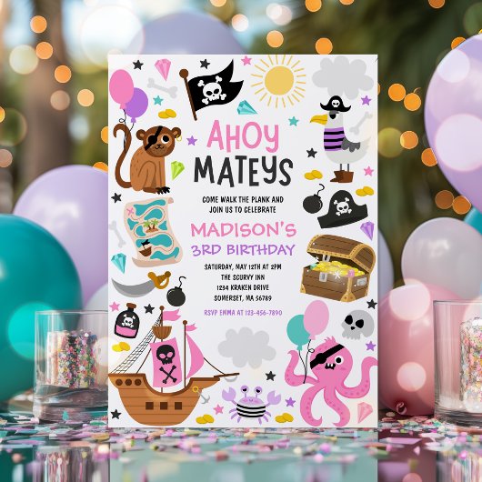 ガールピンク海賊船トレジャーパーティー 招待状
