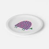 ガールピンク誕生日タートルアニマルパーティー ペーパープレート (アングル)