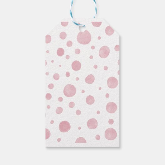 ガールピンク象のバルーン赤ちゃんシャワー ギフトタグ (裏面)
