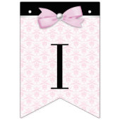 ガールピンク黒ベビーシャワー バンティングフラッグ (第3の旗)