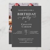 ガールファイアファイターをテーマにしたお誕生日ケーキパーティー 招待状 (正面/裏面)