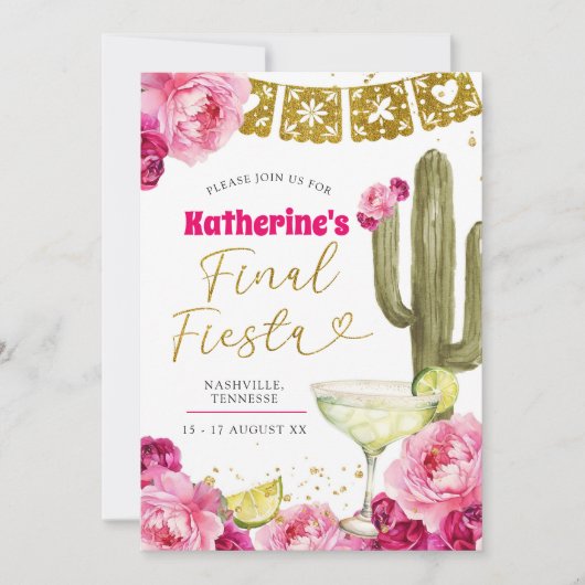 ガールファイナルフィエスタバチェロレッテ週末旅行 招待状 (正面)