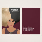 ガールファッションイラストレーションイヤリング表示カード (正面&裏面)