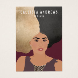 ガールファッションイラストレーションイヤリング表示カード