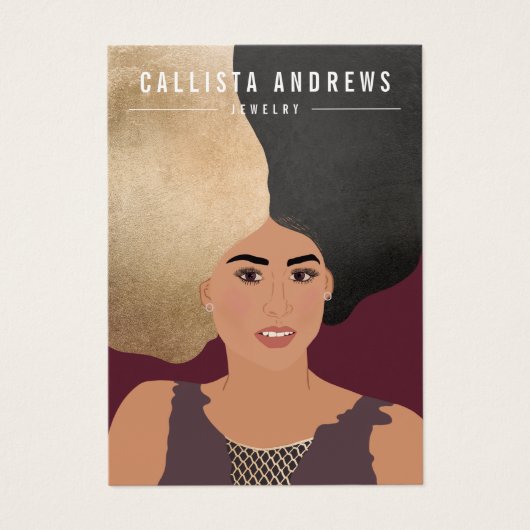 ガールファッションイラストレーションイヤリング表示カード (正面)