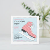 ガールファンキーアイススケートで滑る誕生日パーティー 招待状 (スタンド正面)