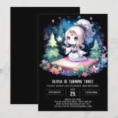 ガールファンタジーウィザード誕生日 招待状 (正面/裏面)