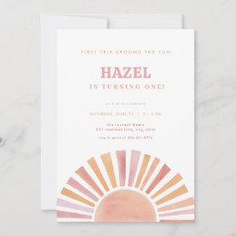 ガールファーストのまわりにトリップザサン誕生日招待状 招待状