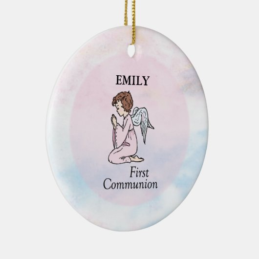 ガールファーストコミュニオンエンジェル セラミックオーナメント (右)