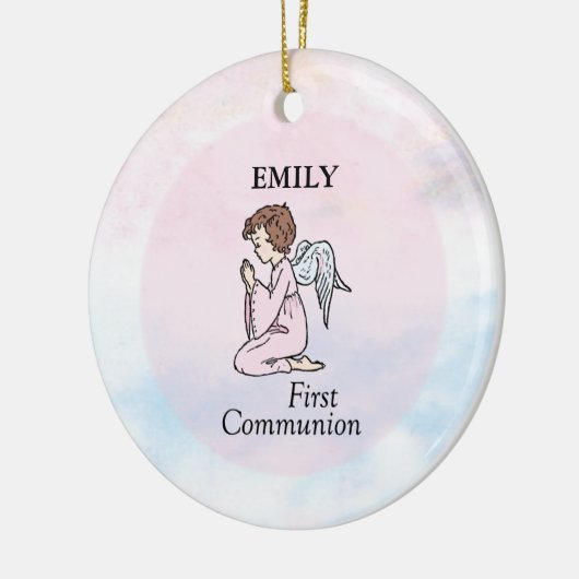 ガールファーストコミュニオンエンジェル セラミックオーナメント (左)