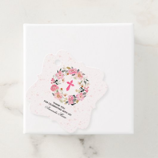 ガールファーストコミューニオンウォーターカラーピンクフローラの好意 フェイバータグ (インサイチュ)