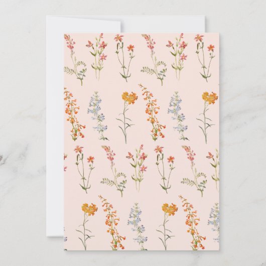 ガールファーストコミューニオンワイルドフラワーズピンクアーチフローラ 招待状 (裏面)