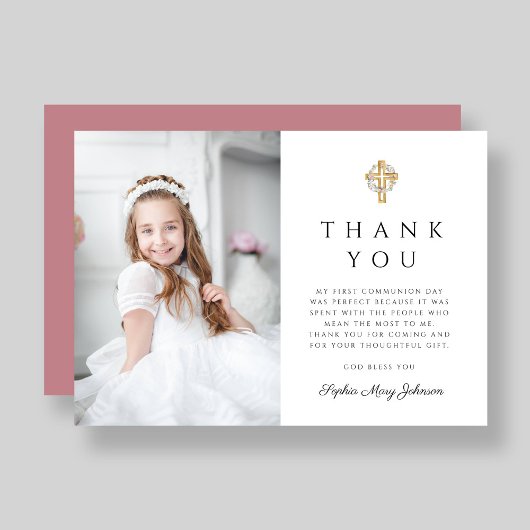 ガールファーストフローラリースクロスフォト サンキューカード