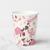 ガールファーストロデオ女性のカーボーイピンクブラウン誕生日パーティー 紙コップ (右)