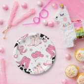 ガールファーストロデオ女性のカーボーイ誕生日パーティー ペーパープレート (パーティー)