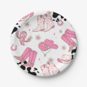 ガールファーストロデオ女性のカーボーイ誕生日パーティー ペーパープレート (正面)