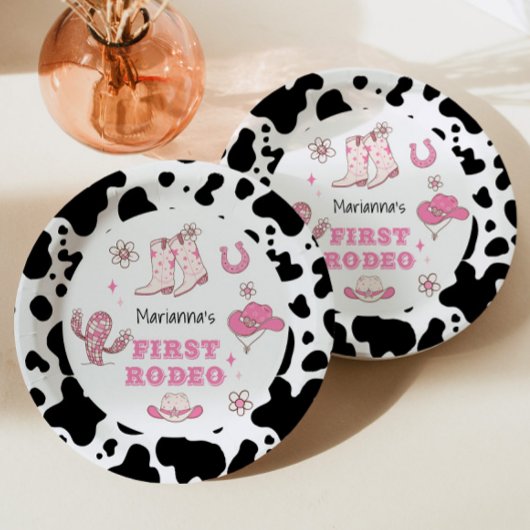 ガールファーストロデオ女性のカーボーイ誕生日パーティー ペーパープレート
