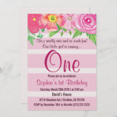 ガールファーストワンバースデーパーティー招待状 招待状 (正面/裏面)