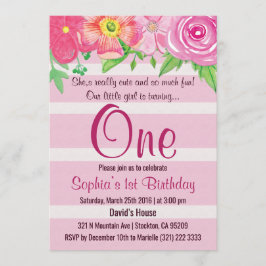 ガールファーストワンバースデーパーティー招待状 招待状