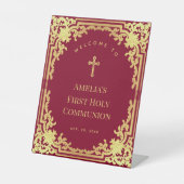 ガールファーストヴィンテージブルゴーニュ金ゴールド歓迎 台座サイン (正面)