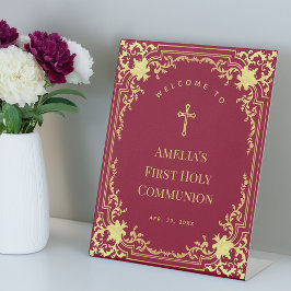 ガールファーストヴィンテージブルゴーニュ金ゴールド歓迎 台座サイン