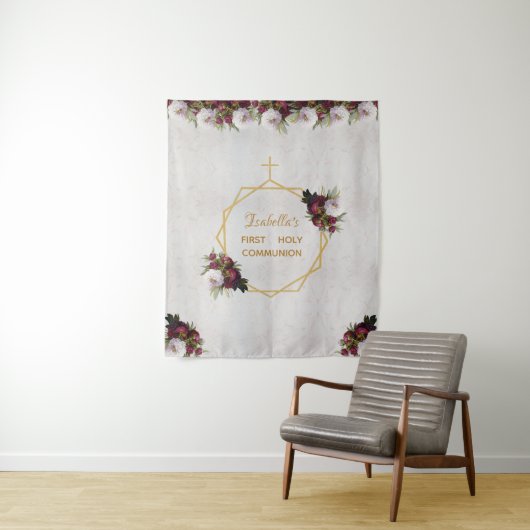 ガールファースト共産背景金ゴールドブルゴーニュ大理石 タペストリー (インサイチュ)