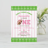 ガールファースト年Touchダウンサッカーファースト誕生日 招待状 (スタンド正面)