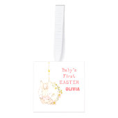 ガールファースト復活祭バニーonフラワースイング キューブオーナメント (正面)