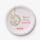 ガールファースト復活祭バニーonフラワースイング ペーパープレート (正面)