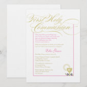 ガールファースト招待状 – ピンク 招待状 (正面/裏面)