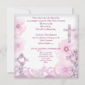 ガールファースト聖体拝領ピンクハート 招待状 (裏面)