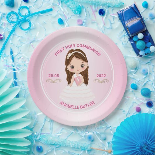 ガールファースト聖体拝領紙プレート ペーパープレート (パーティー)