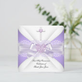 ガールファースト聖体薄紫レースハート3 招待状 (スタンド正面)